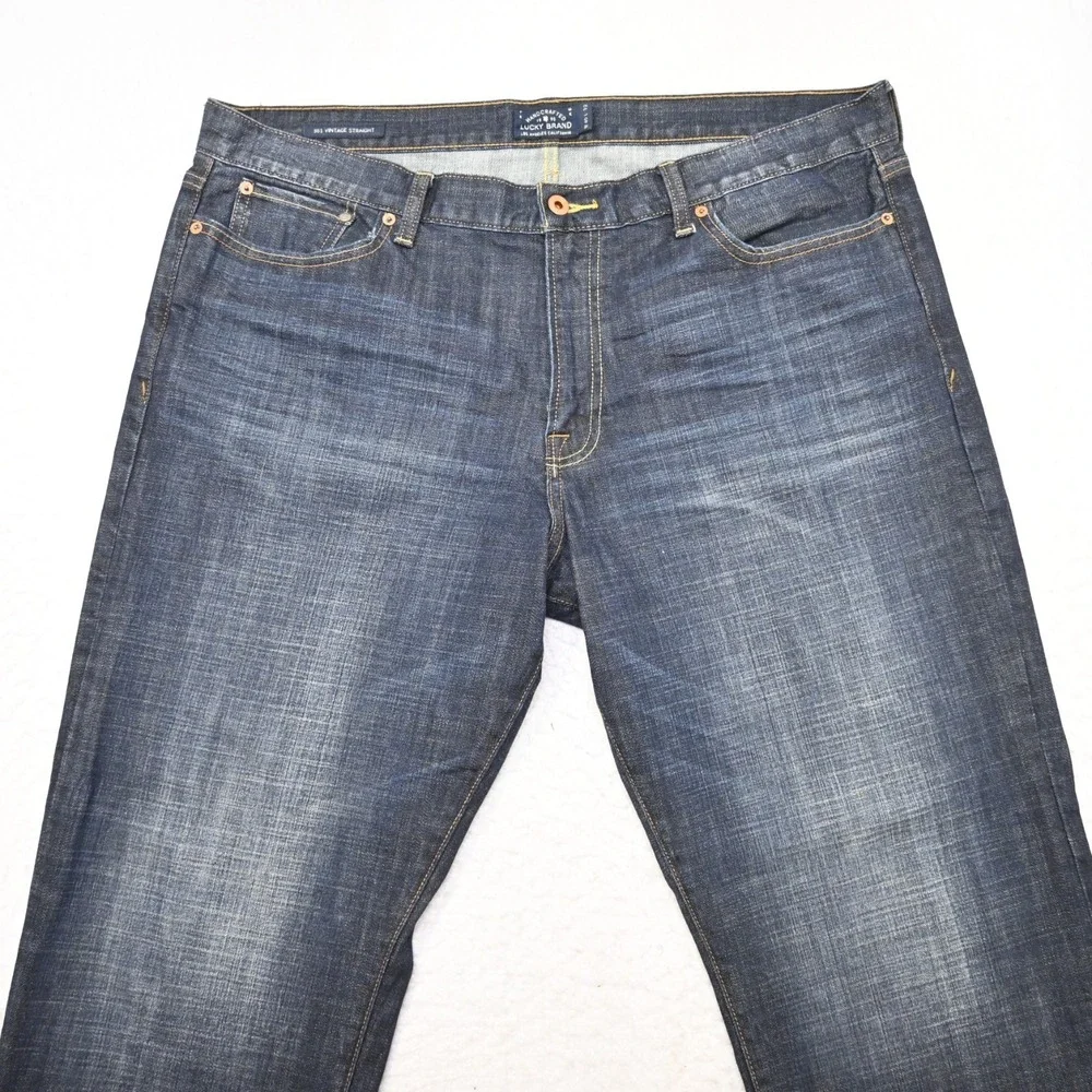 Lucky Brand 361‎ Vintage Straight Stretch Denim Blue Jeans Mens Size 40 x 30***